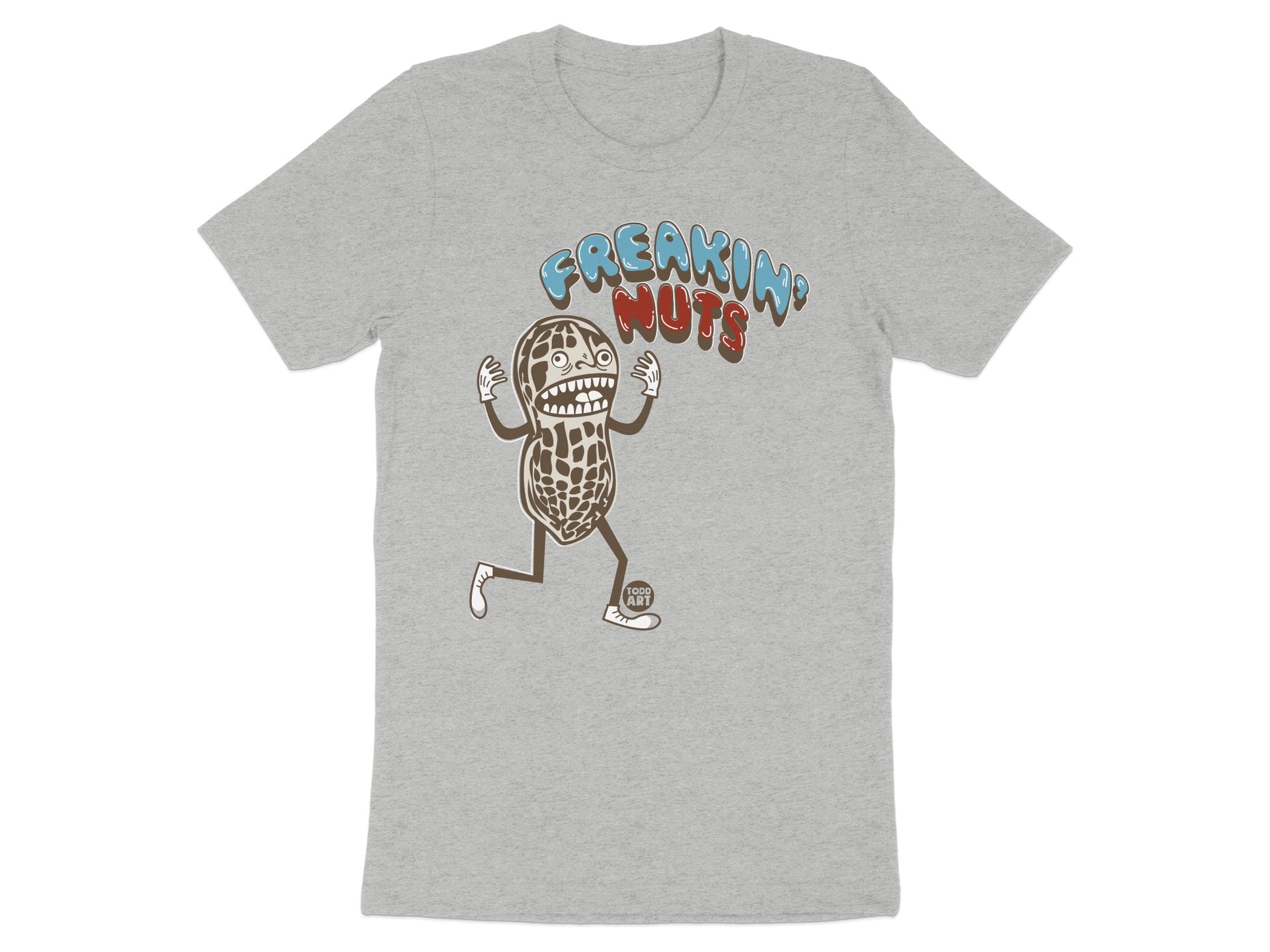 Freakin' Nuts Graphic Tee with Peanut Cartoon Design