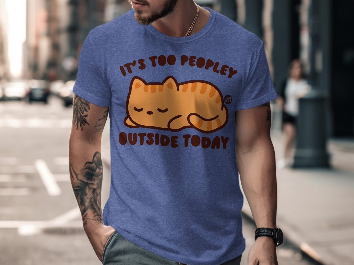 It's Too Peopley Outside Today Cat Print Shirt Product