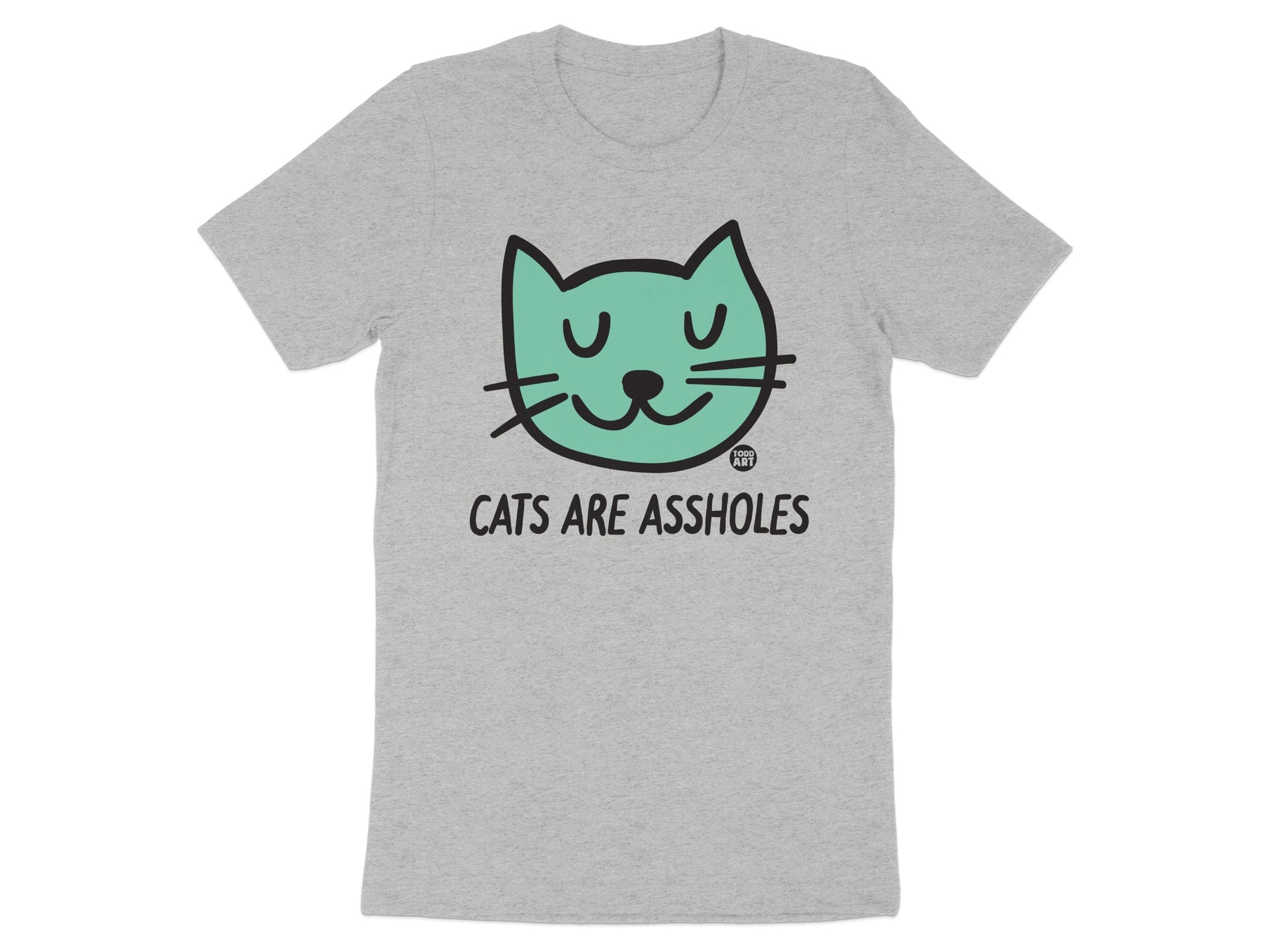 Cats Are Assholes Gray T-Shirt for Cat Lovers Product