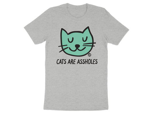 Cats Are Assholes Gray T-Shirt for Cat Lovers Product