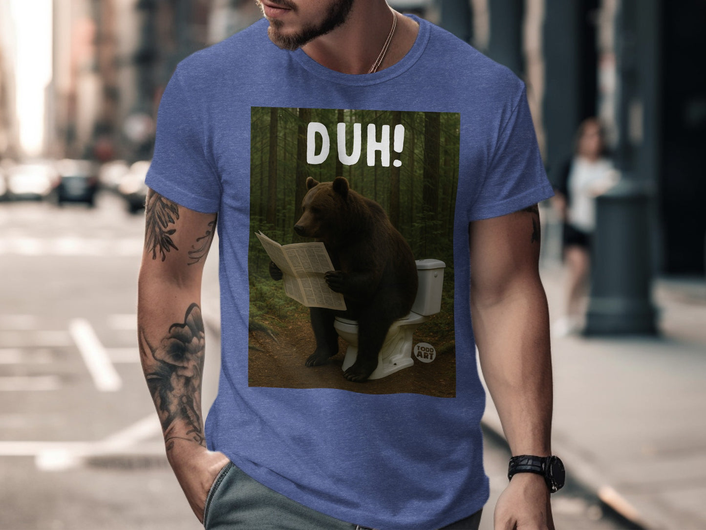 Humorous Bear Reading Newspaper Graphic Tee product