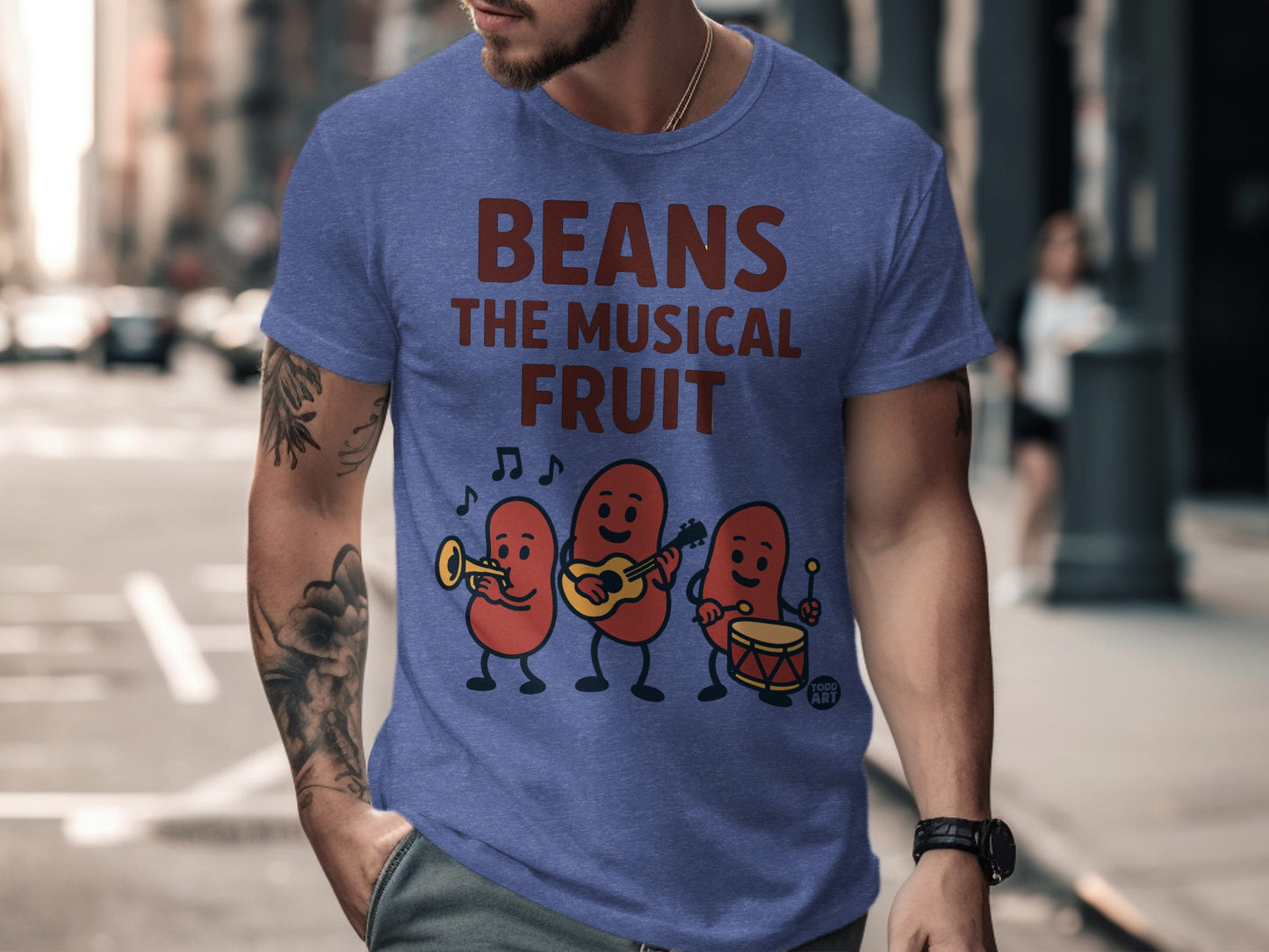 Beans the Musical Fruit T-Shirt Funny Cartoon Tee