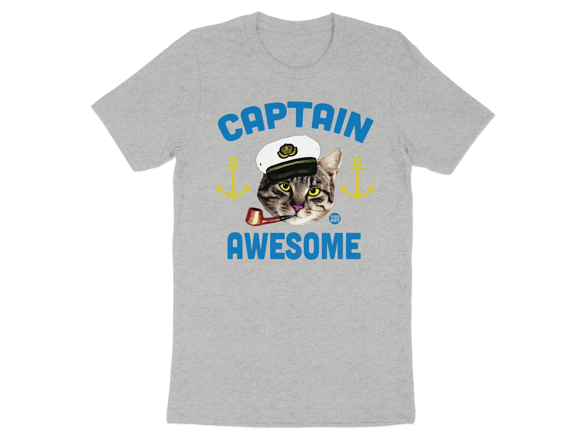 Captain Awesome Cat with Pipe Graphic T-Shirt product