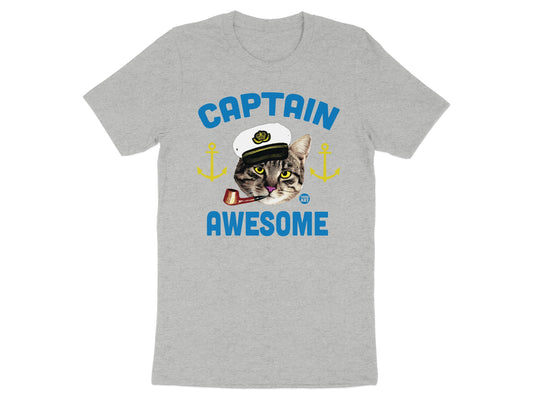 Captain Awesome Cat with Pipe Graphic T-Shirt product