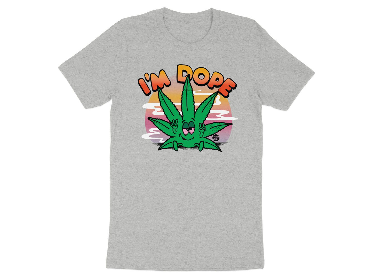 I'm Dope Cartoon Weed Leaf Graphic T-Shirt