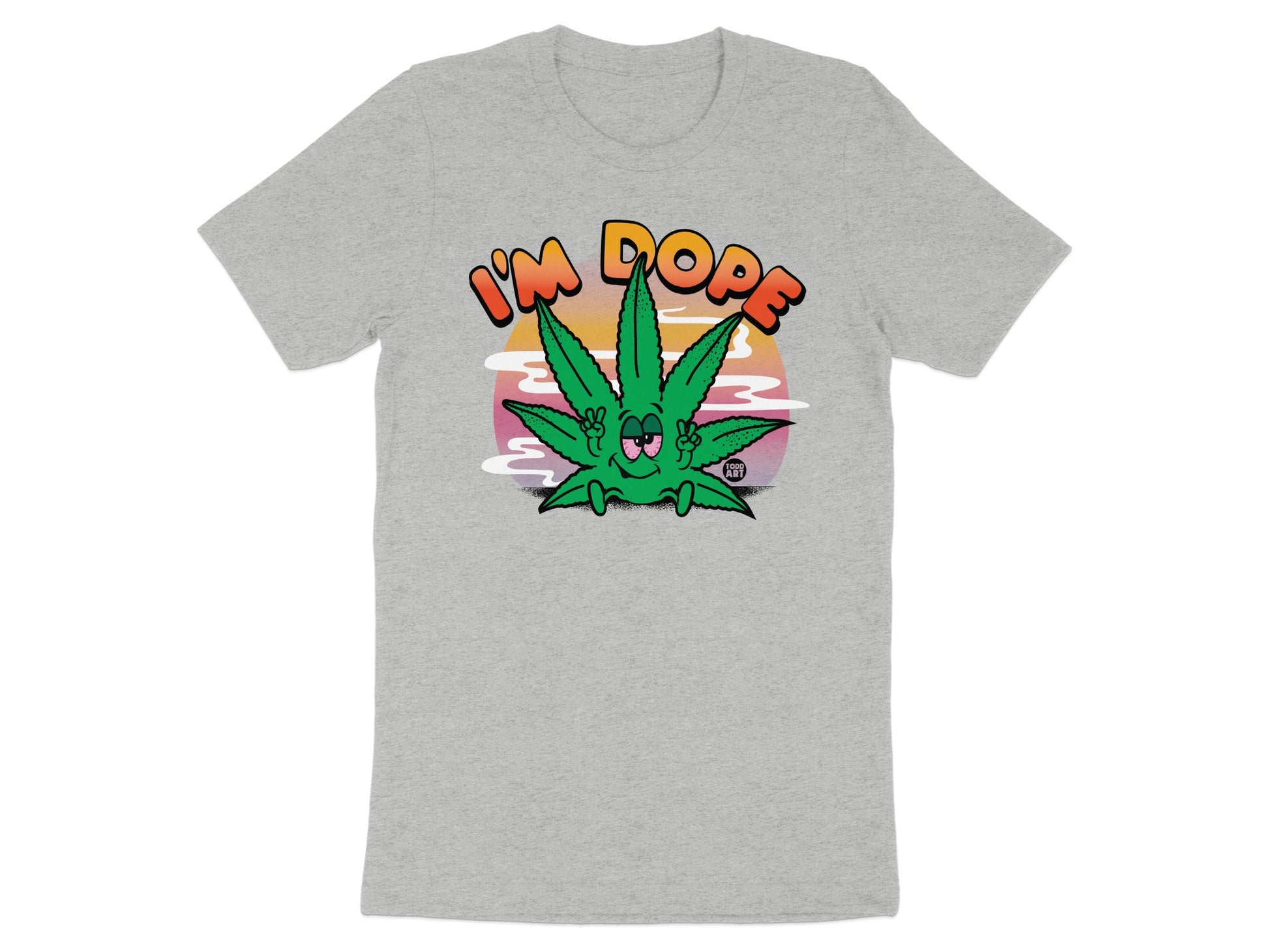 I'm Dope Cartoon Weed Leaf Graphic T-Shirt