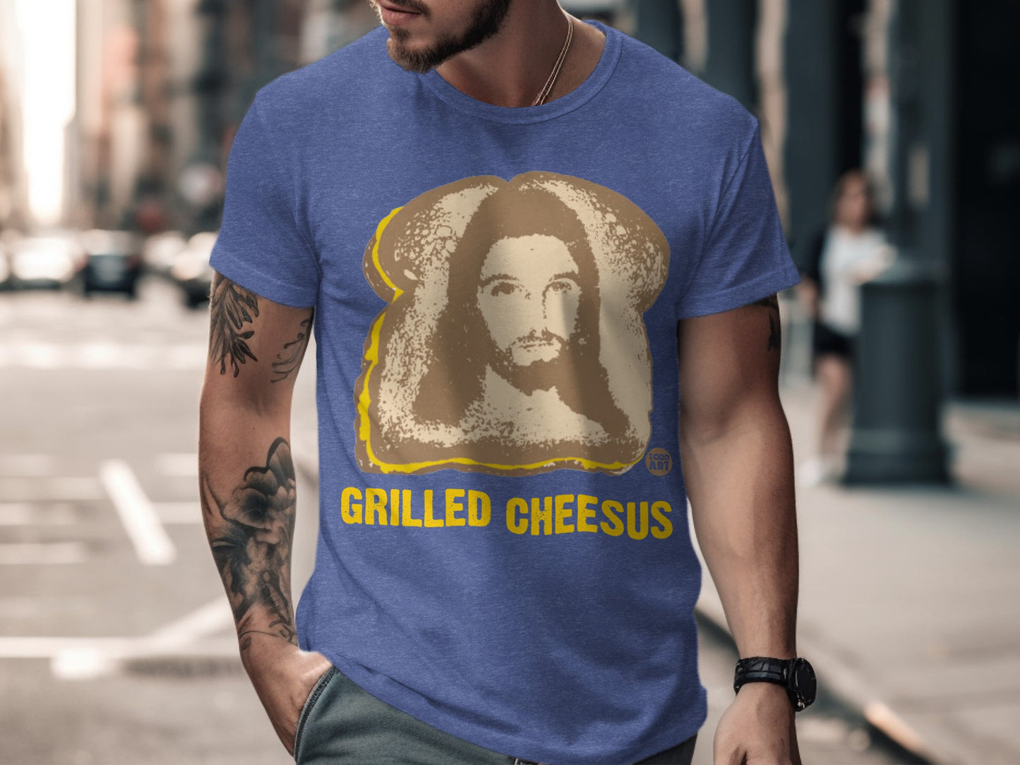 Grilled Cheesus Graphic Print Short Sleeve T-Shirt product