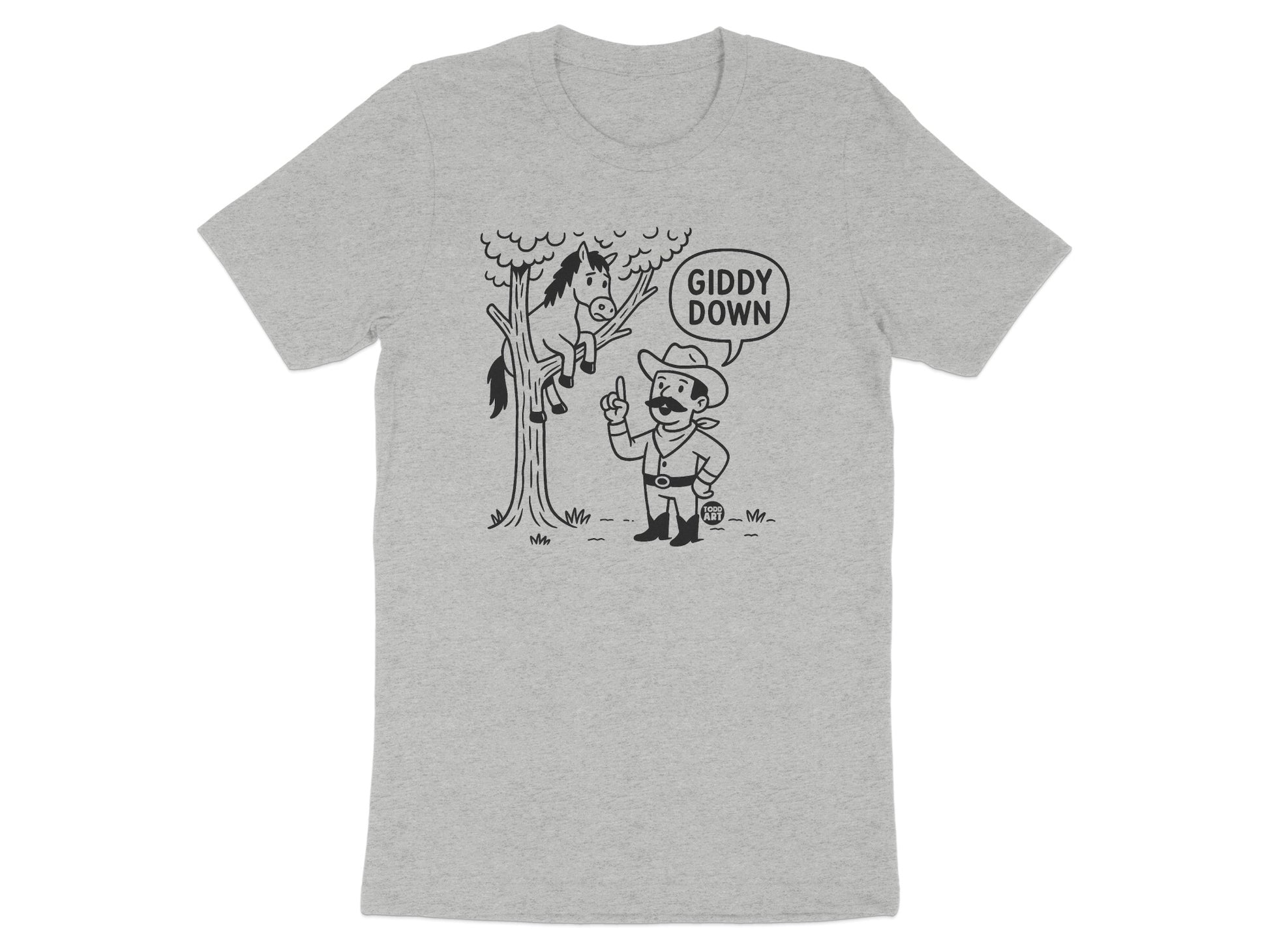 Vintage Cowboy Theme Graphic Grey T-Shirt product