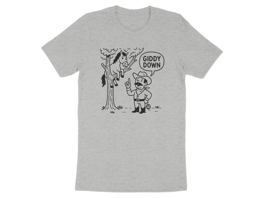 Vintage Cowboy Theme Graphic Grey T-Shirt product