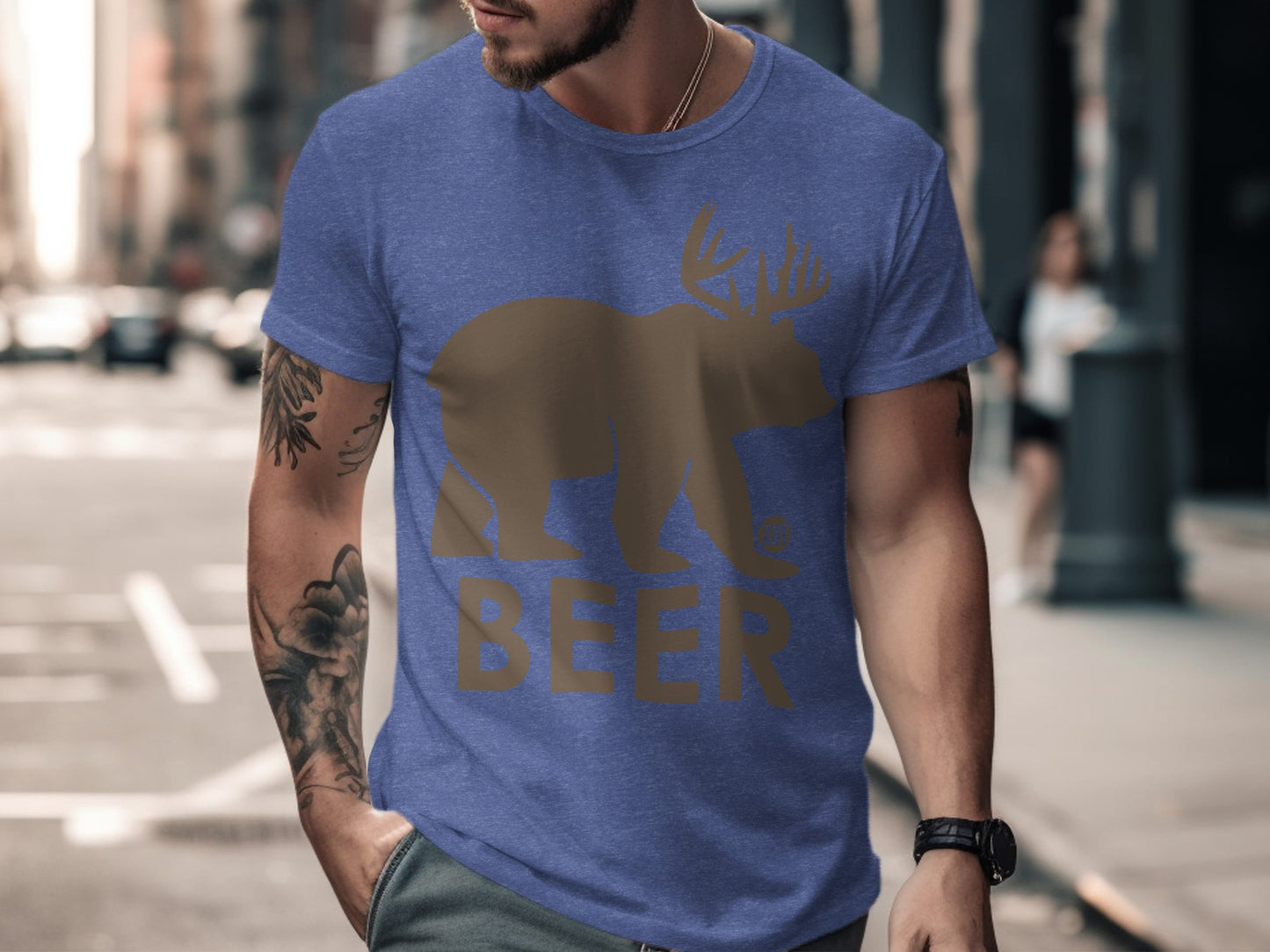 Bear with Antlers Silhouette Graphic Tee product