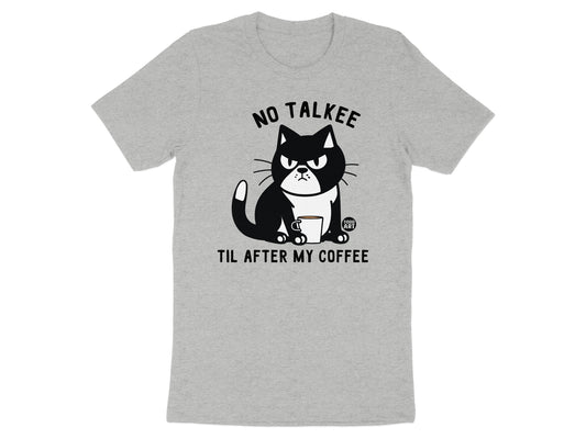 No Talkee Til After My Coffee Cat Shirt product