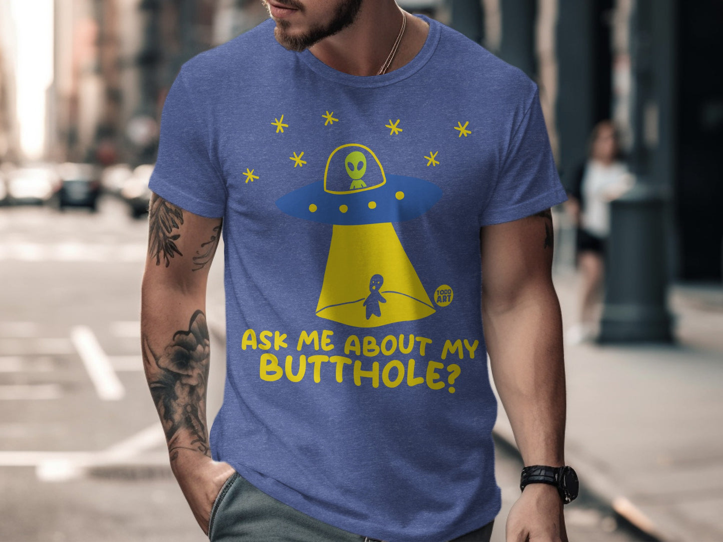 Funny Alien Ask Me About My Butthole Graphic T-shirt product