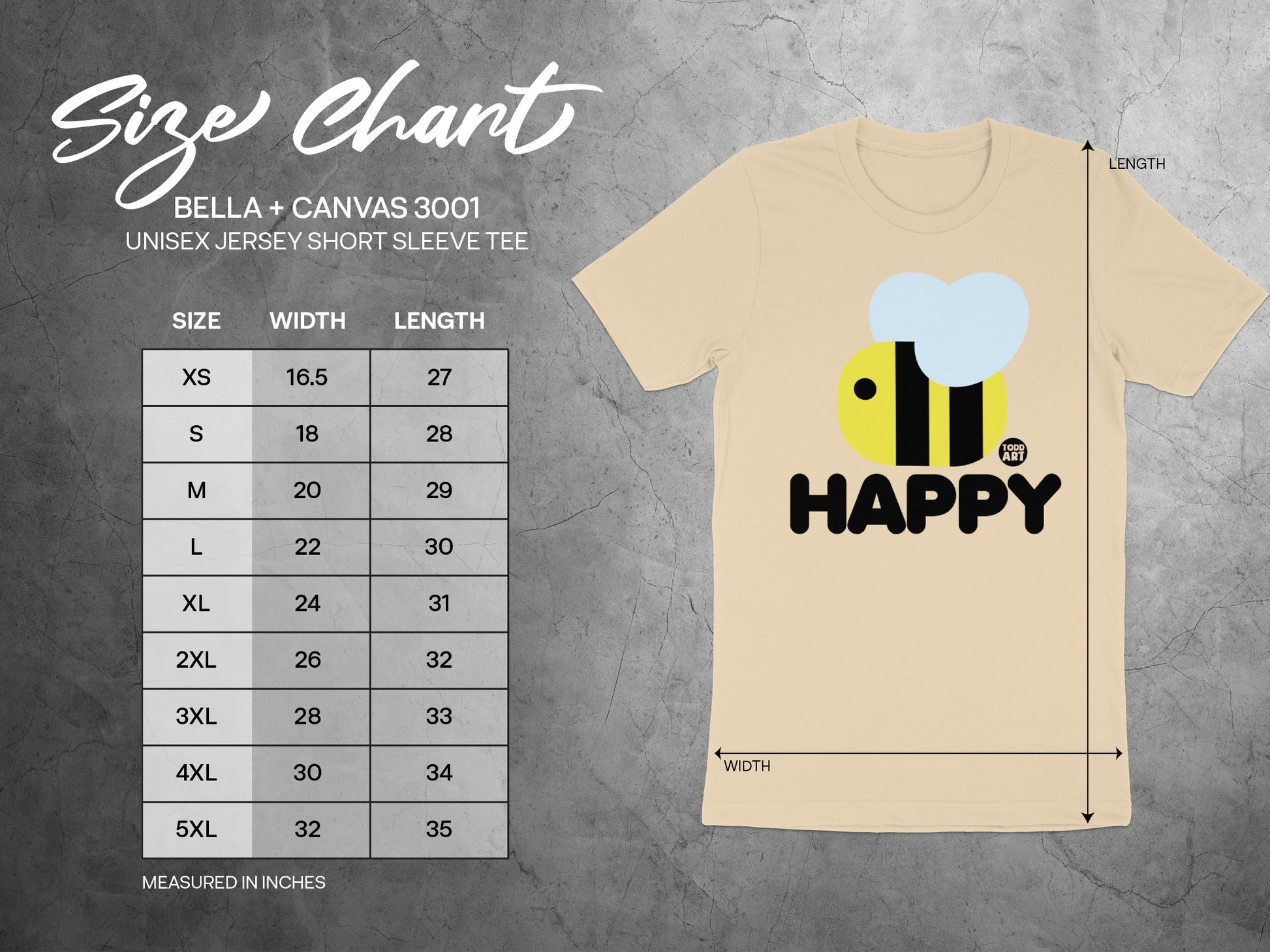 Bee Happy Design Unisex Short Sleeve Tee product type