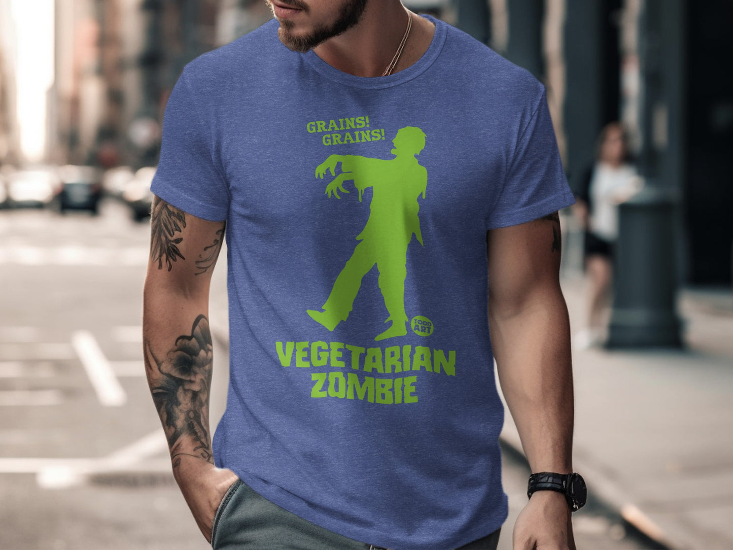 Grains Grains Vegetarian Zombie Graphic T-Shirt