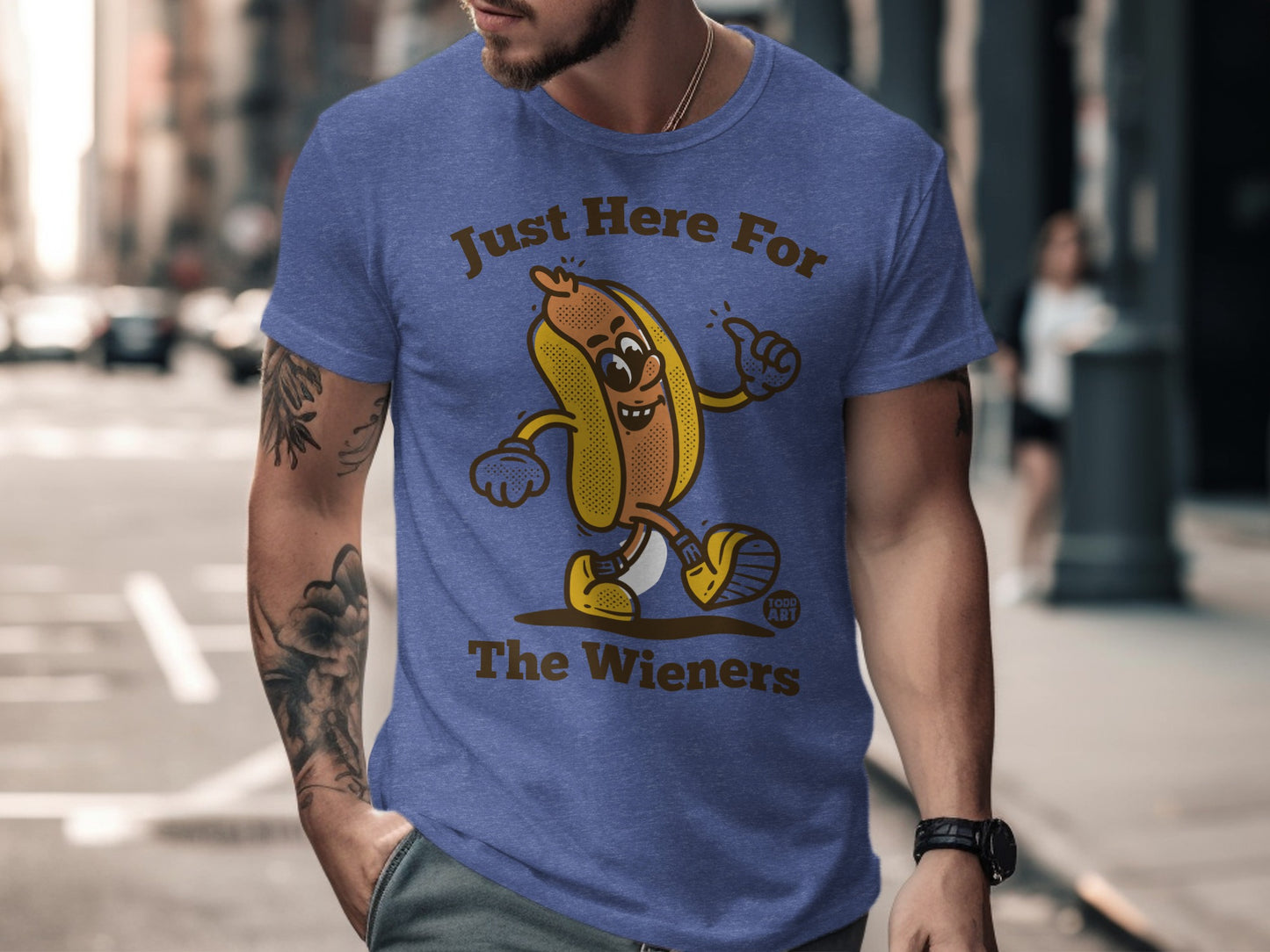 Just Here For The Wieners Funny Graphic T-Shirt product