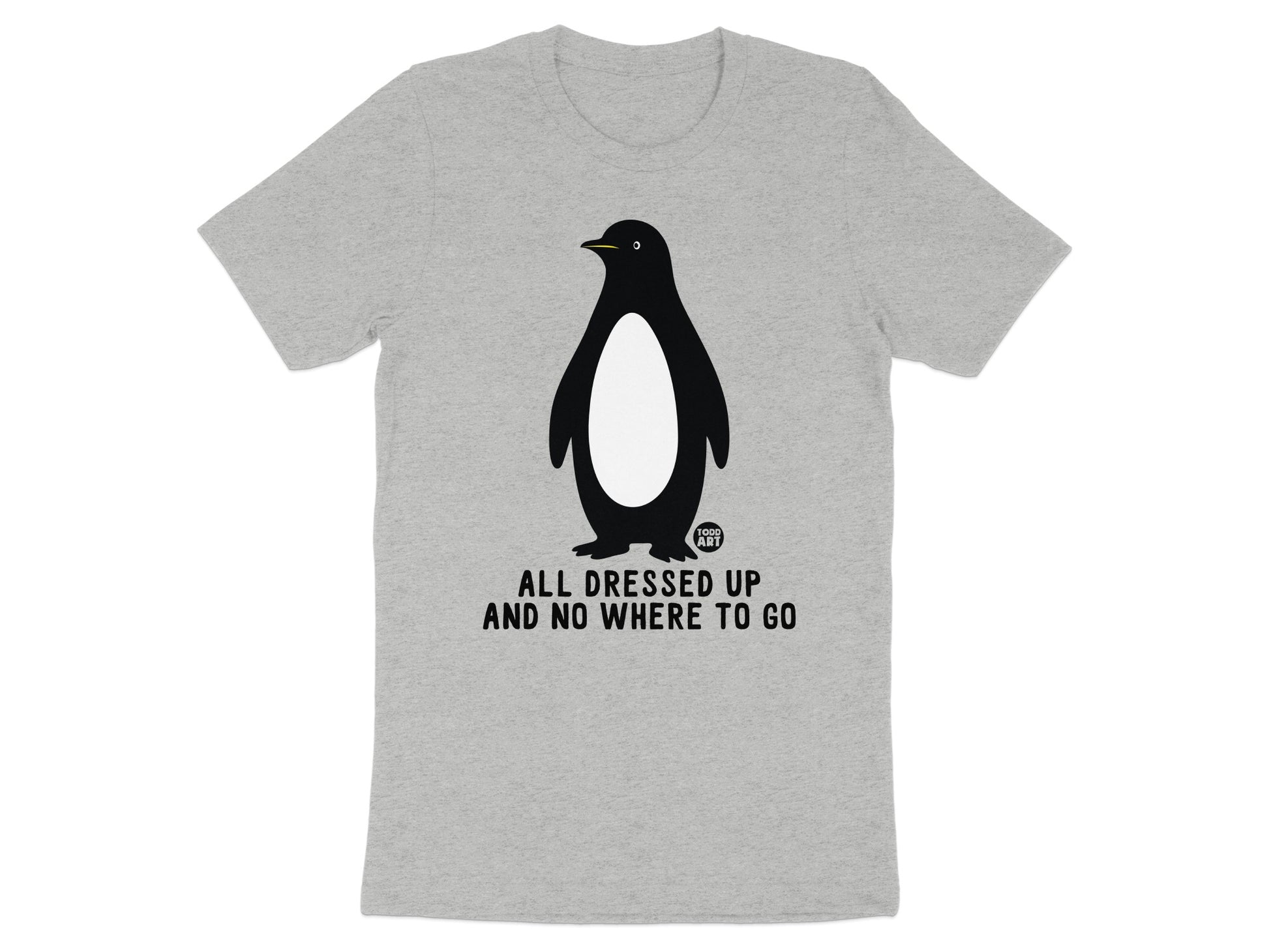 All Dressed Up Penguin Themed Graphic T-Shirt