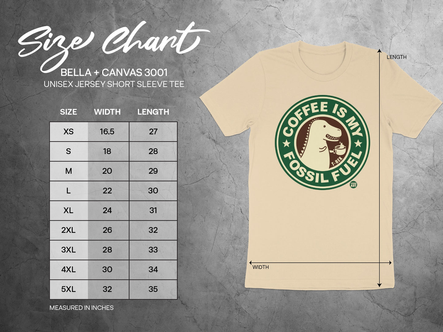 Coffee is my fossil fuel dinosaur tee product