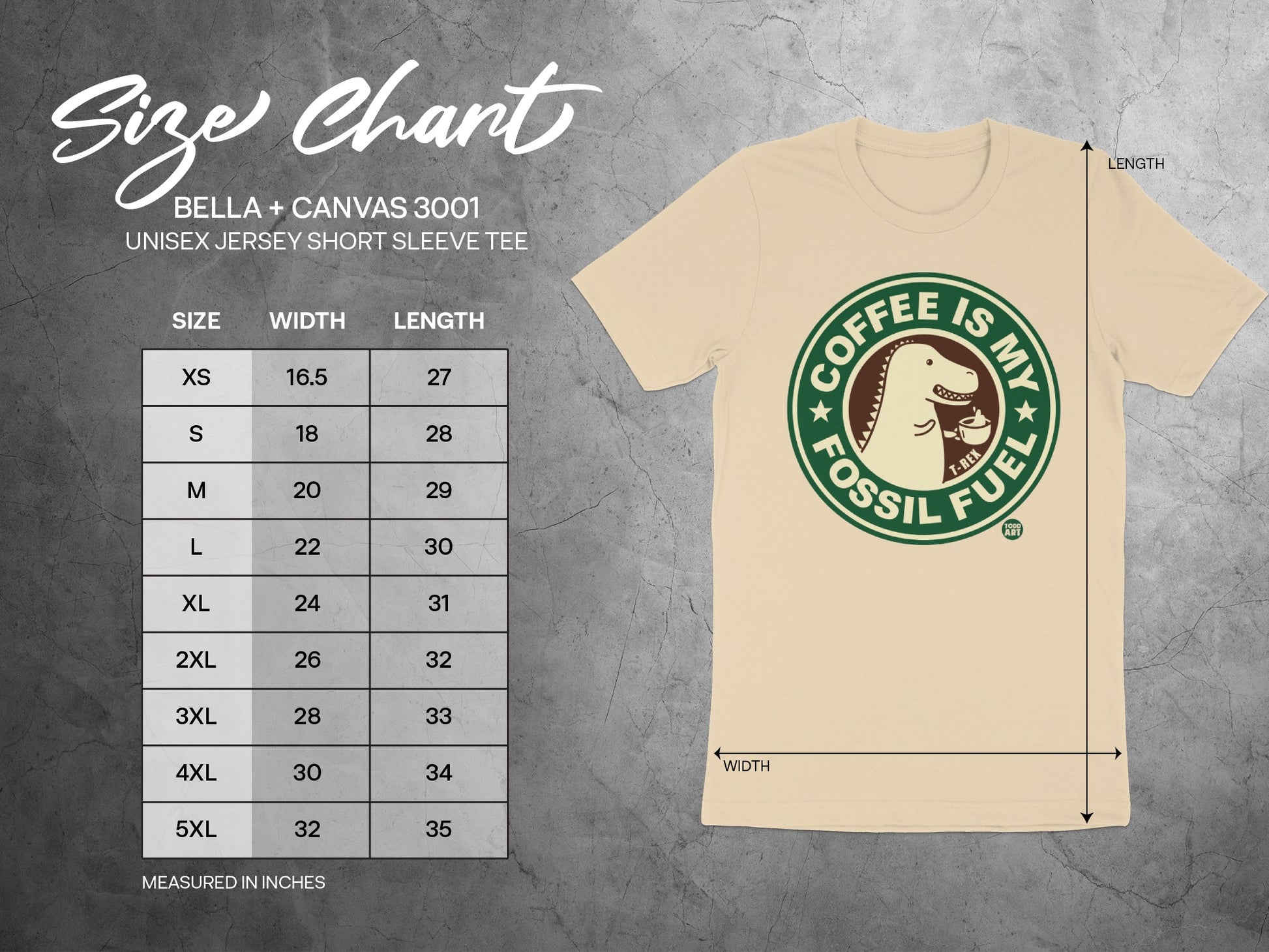 Coffee is my fossil fuel dinosaur tee product