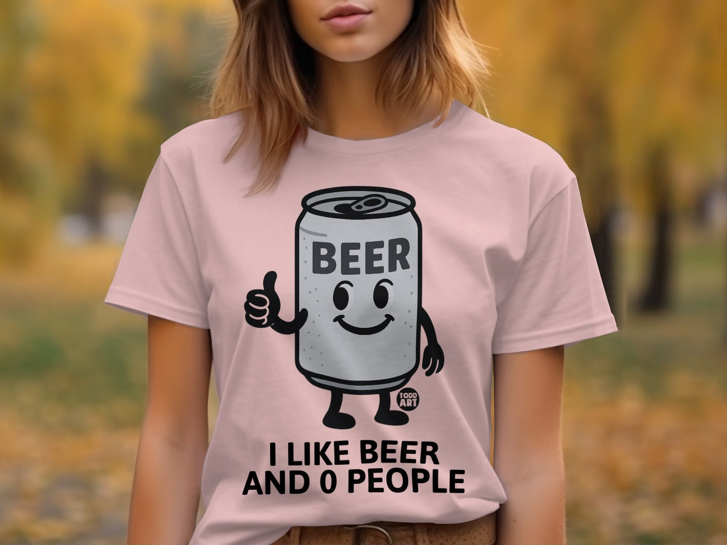 Funny I Like Beer And 0 People Printed T-shirt product