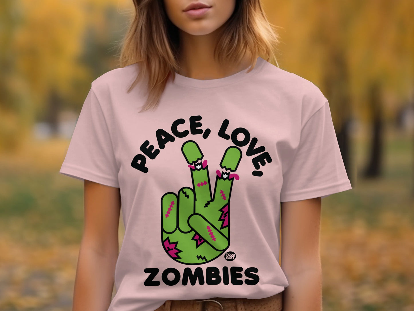 Peace Love Zombies Graphic Tee Shirt Product