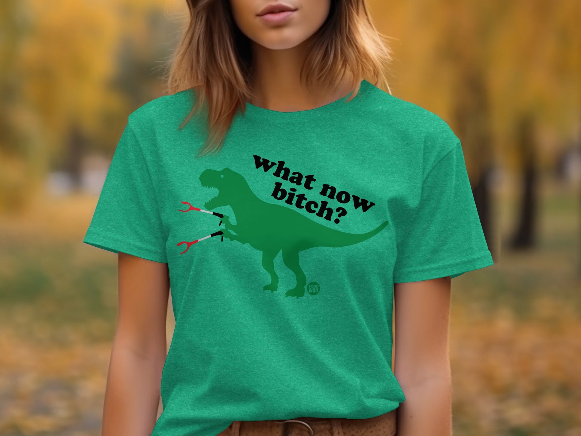 Funny T-Rex What Now Bitch Dinosaur Graphic Tee
