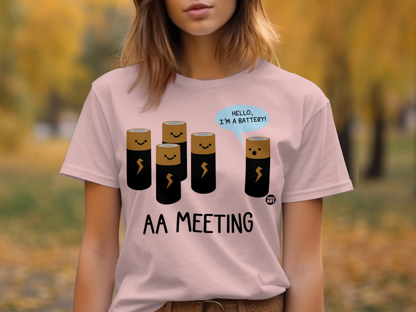 Funny AA Meeting Battery Design T-Shirt product type