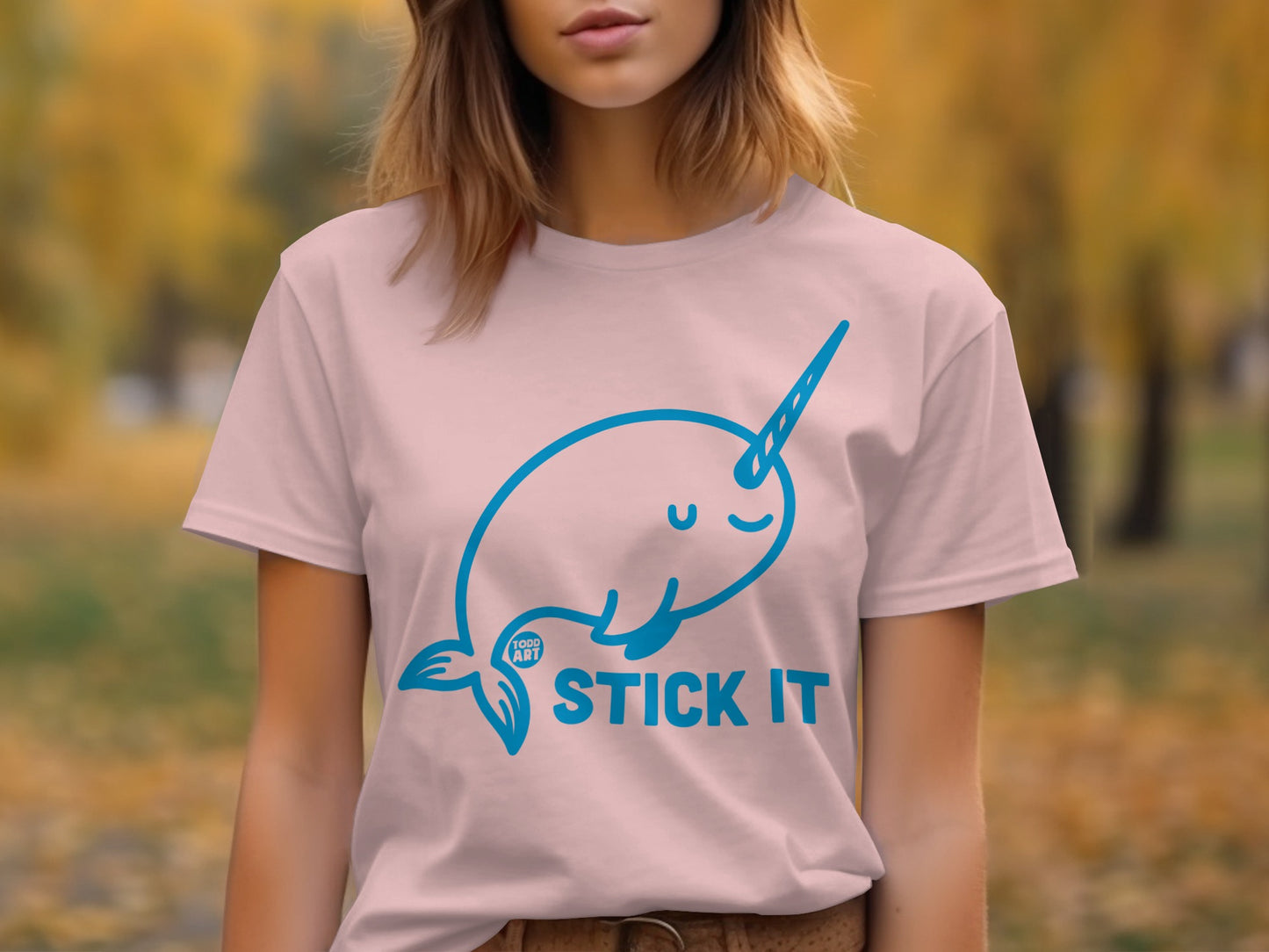 Stick It Narwhal Graphic Tee for Casual Wear