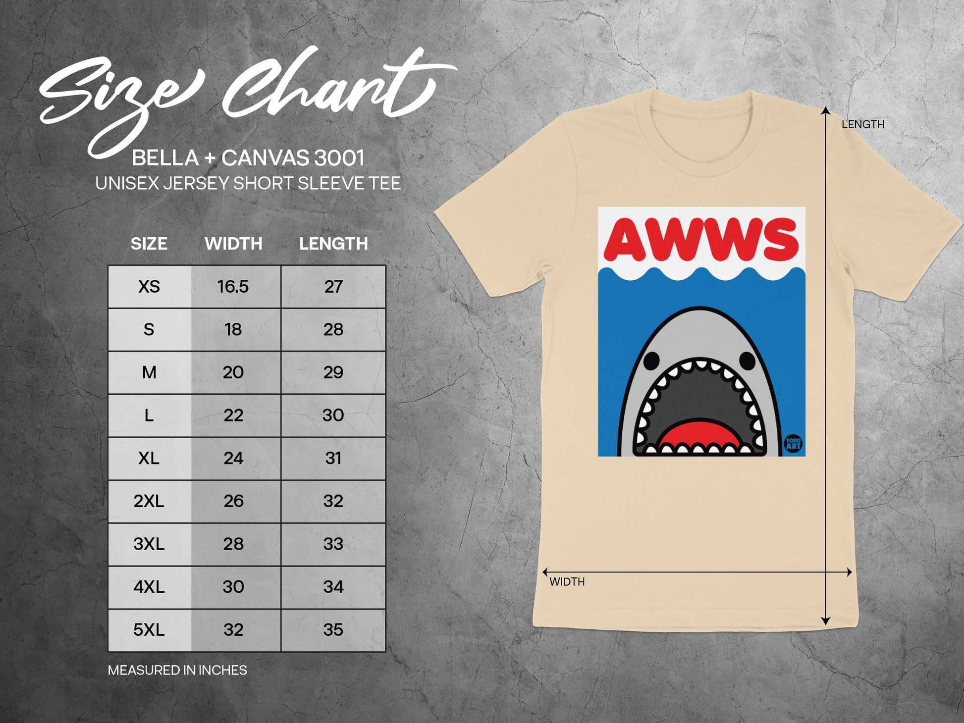 Fun Shark Graphic Unisex Short Sleeve Tee