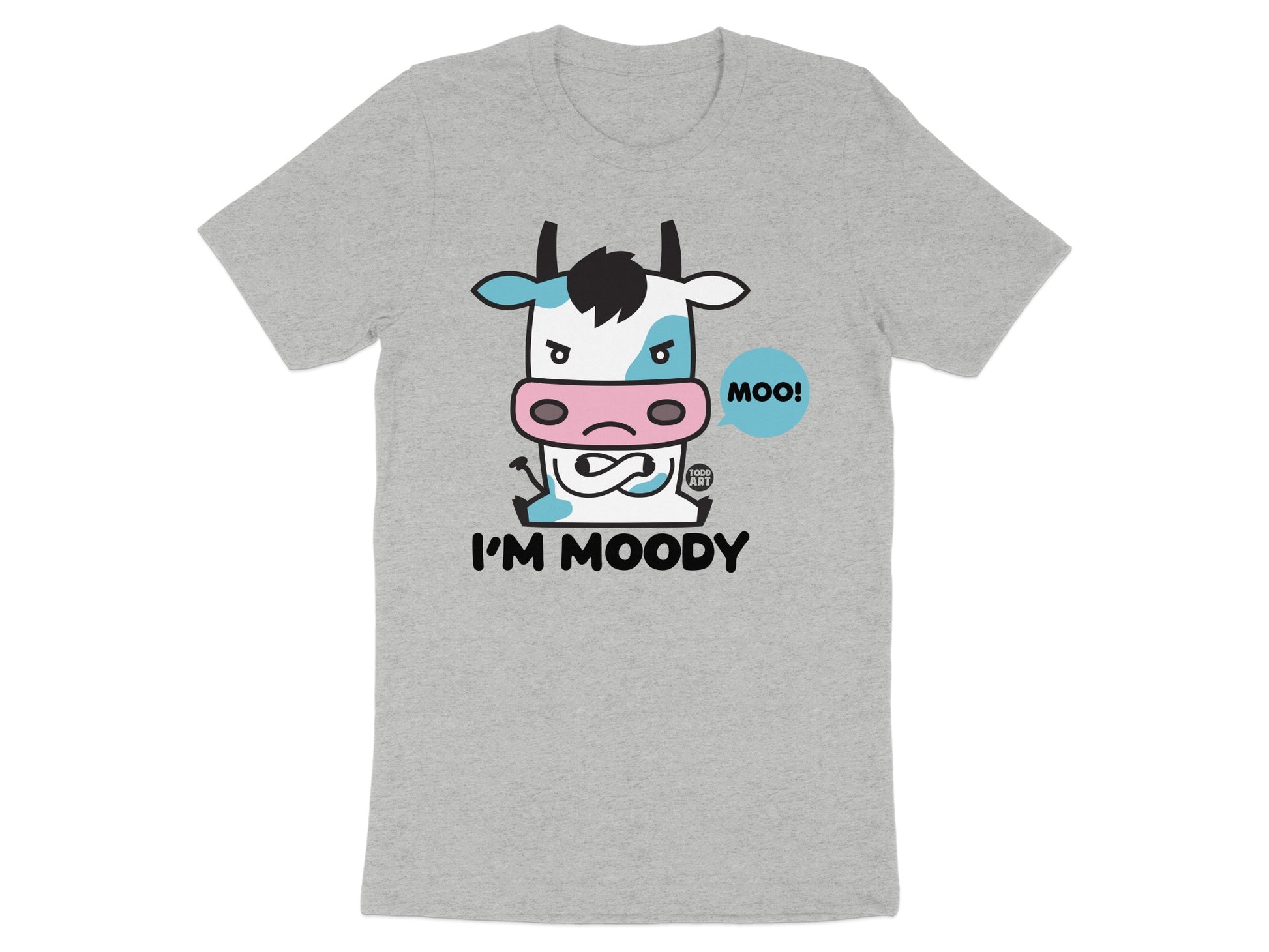 I'm Moody Cute Cartoon Cow Design T-Shirt product