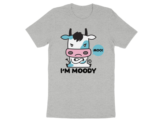 I'm Moody Cute Cartoon Cow Design T-Shirt product