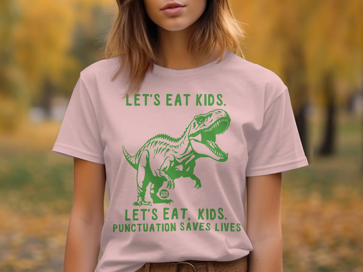 Let's Eat Kids Dinosaur Graphic Tee Shirt product