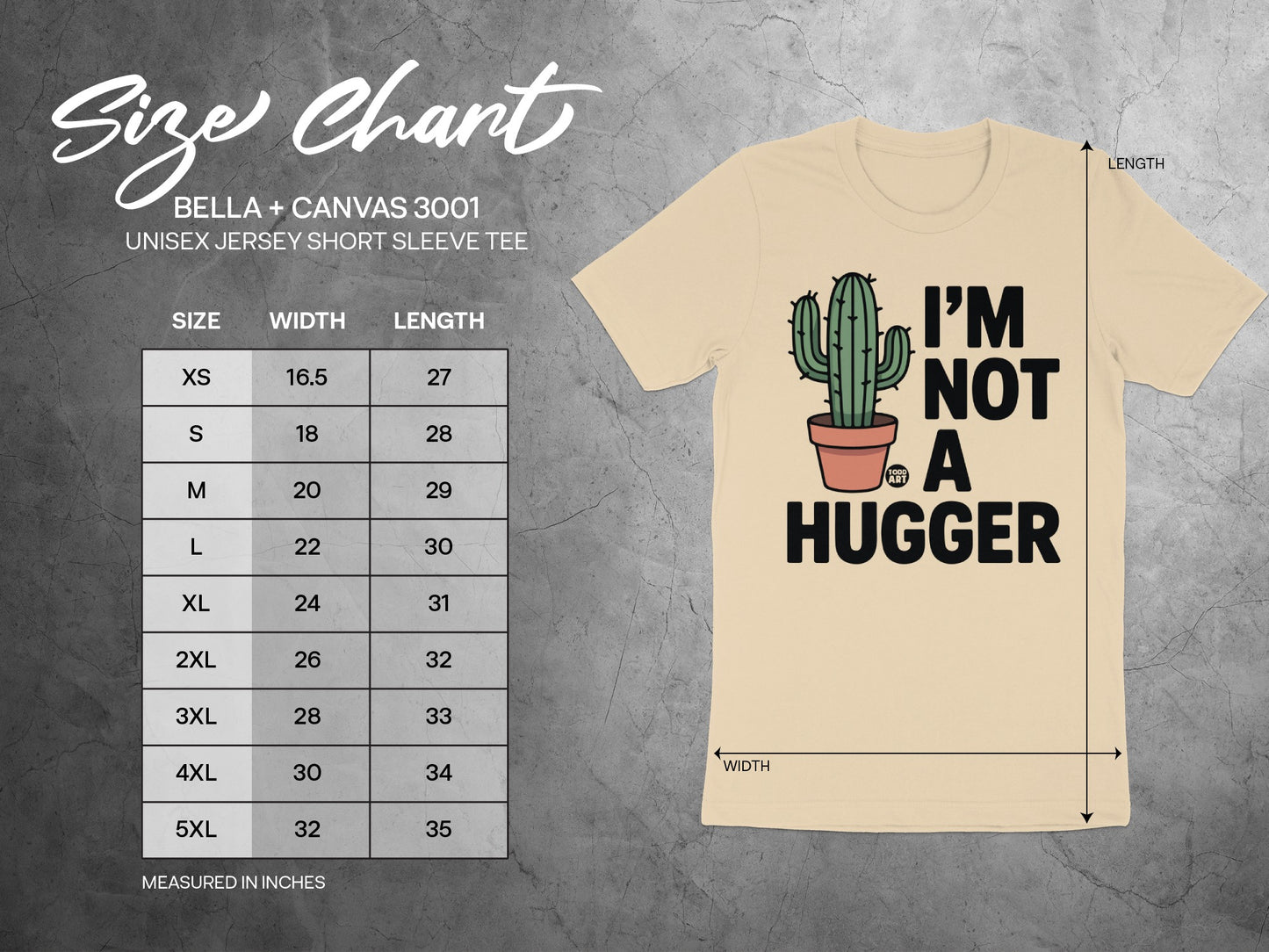 I'm Not a Hugger Cactus Graphic Unisex Tee product type