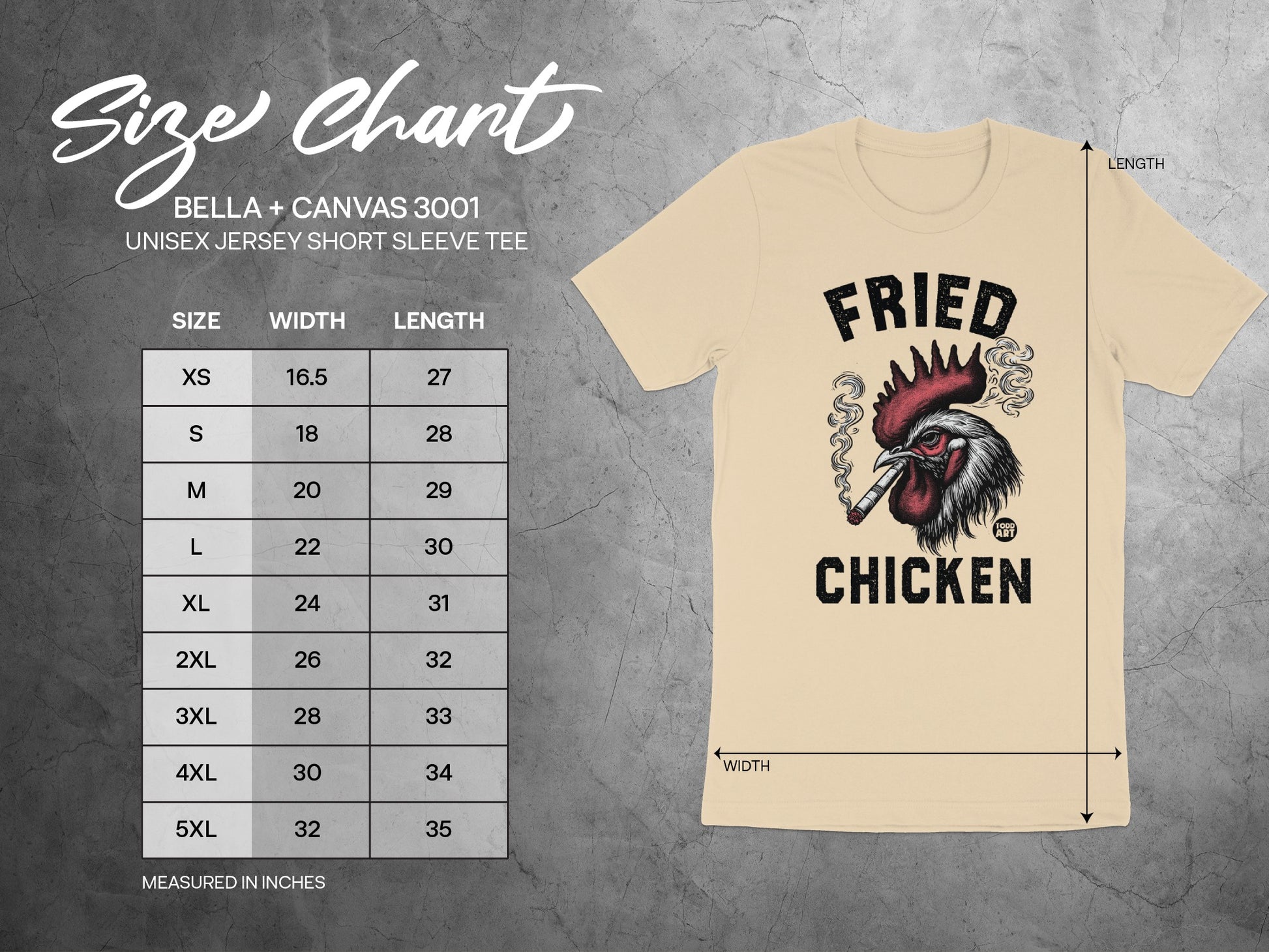 Fried Chicken Graphic T-Shirt Unisex Jersey Short Sleeve