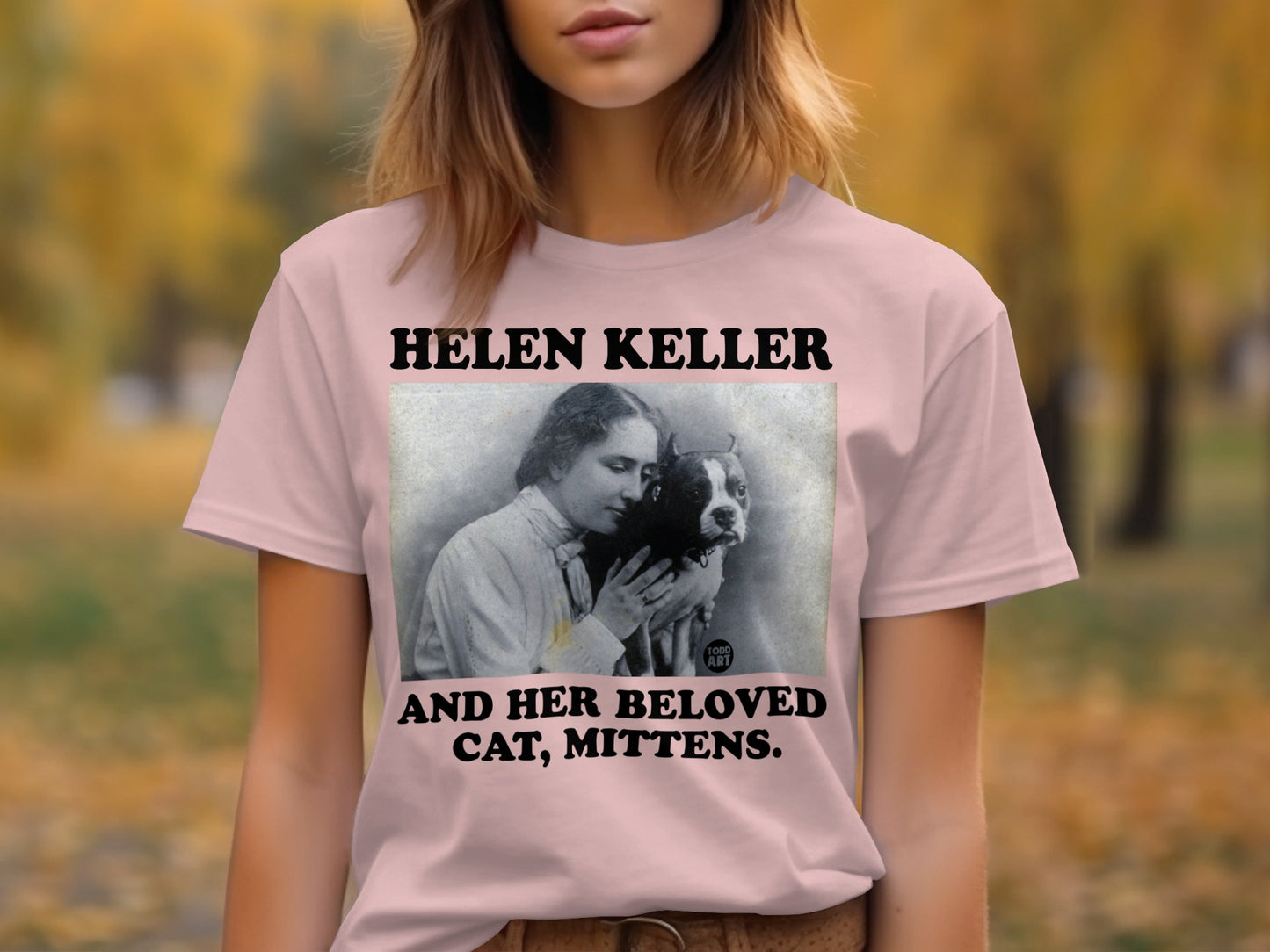 Helen Keller and Her Beloved Cat Mittens T-shirt
