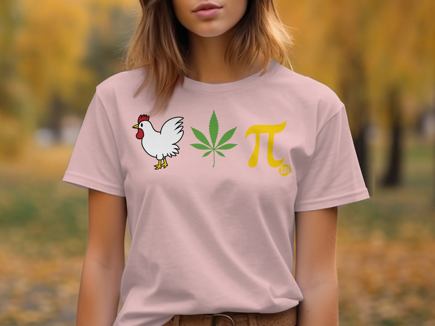 Funny Chicken Leaf Pi Graphic Printed T-shirt product