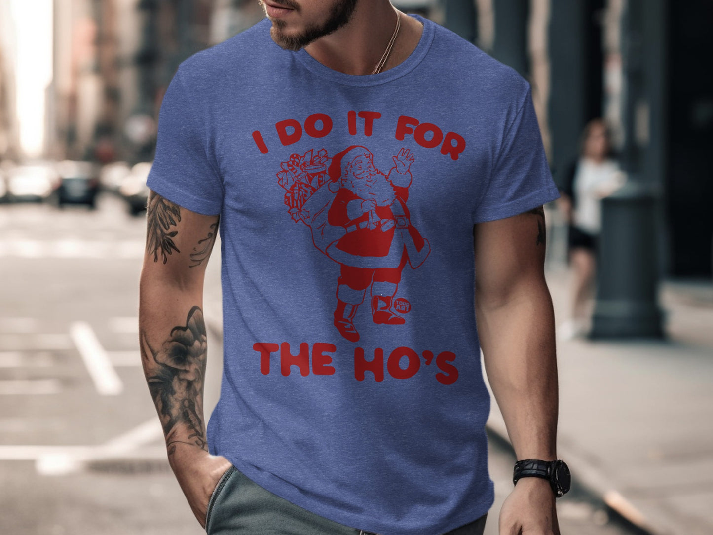 Funny Santa I Do It For The Ho's Graphic T-Shirt