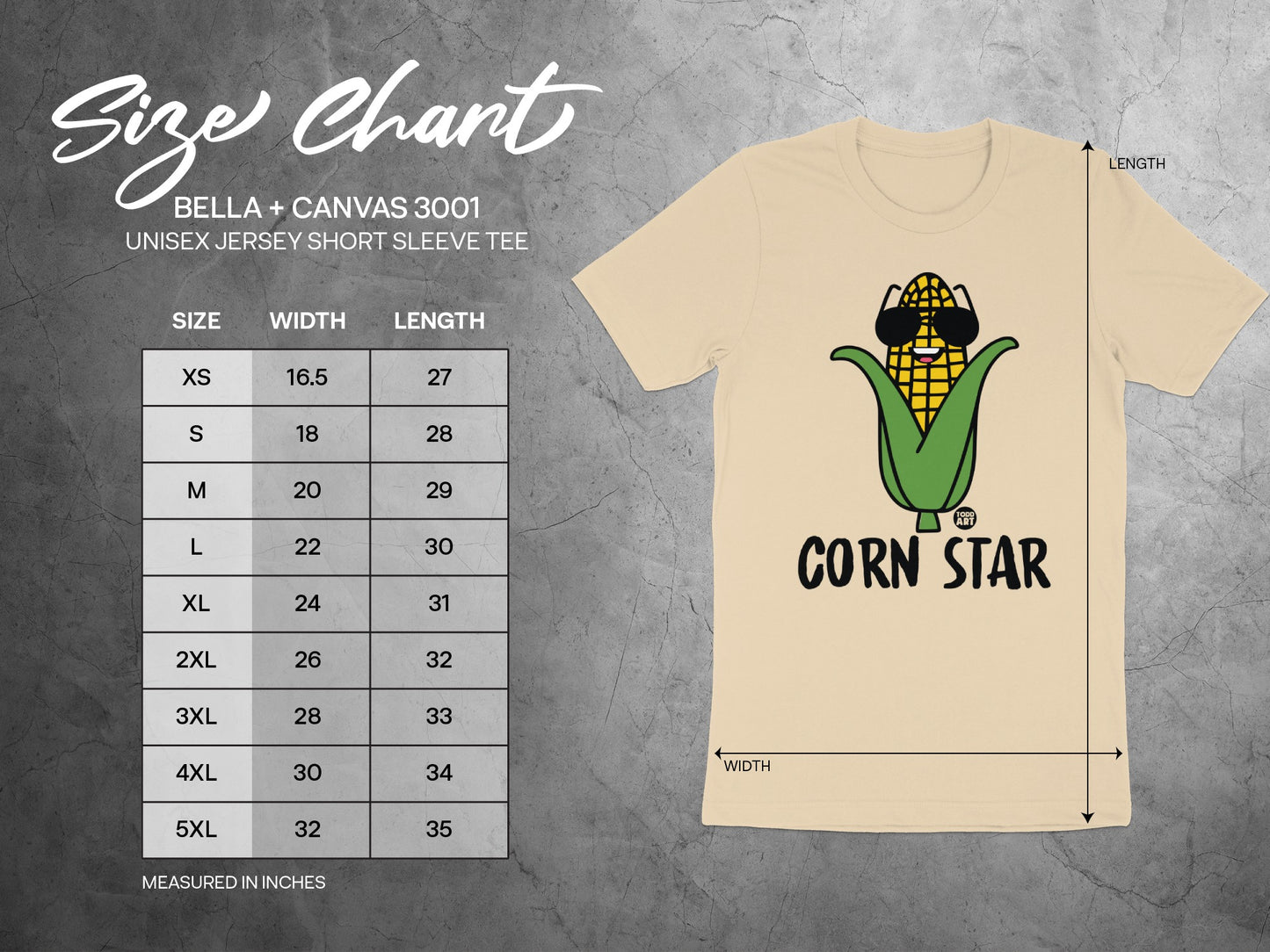Funny Corn Star Graphic Tee Shirt for Casual Wear
