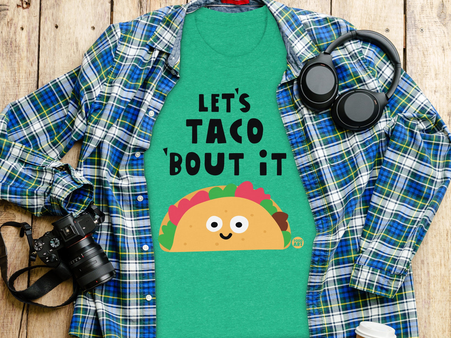 Fun and Whimsical Let's Taco Bout It T-shirt