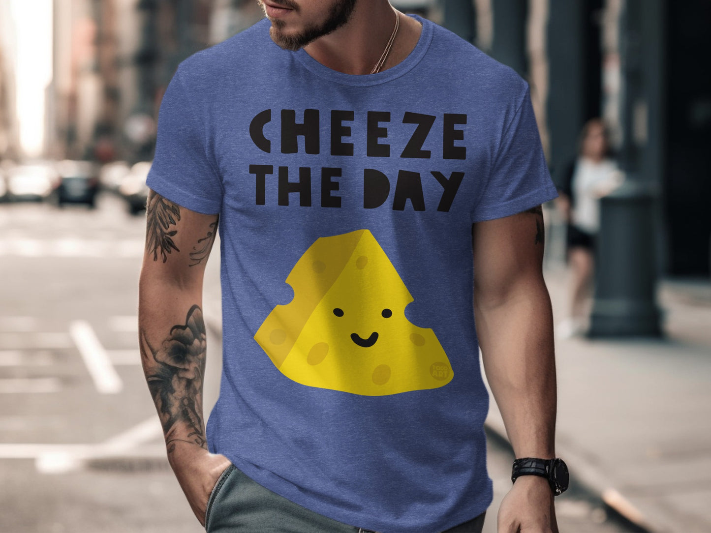 Cheeze The Day Smiling Cheese Graphic T-shirt product type