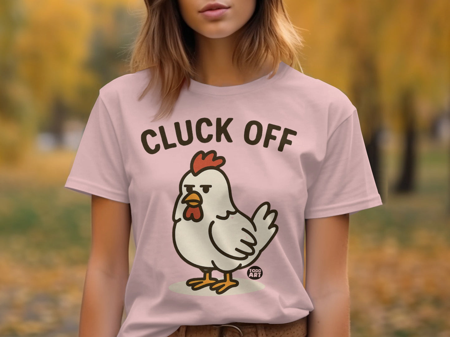 Cluck Off Cartoon Chicken Design Humorous T-shirt product
