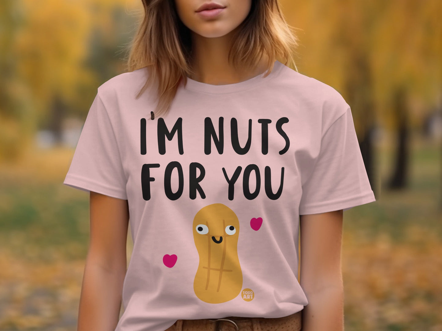 I'm Nuts For You Cute Peanut Graphic T-Shirt
