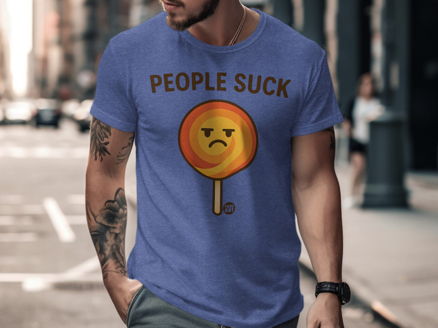 People Suck Shirt with Sad Lollipop Graphic product type