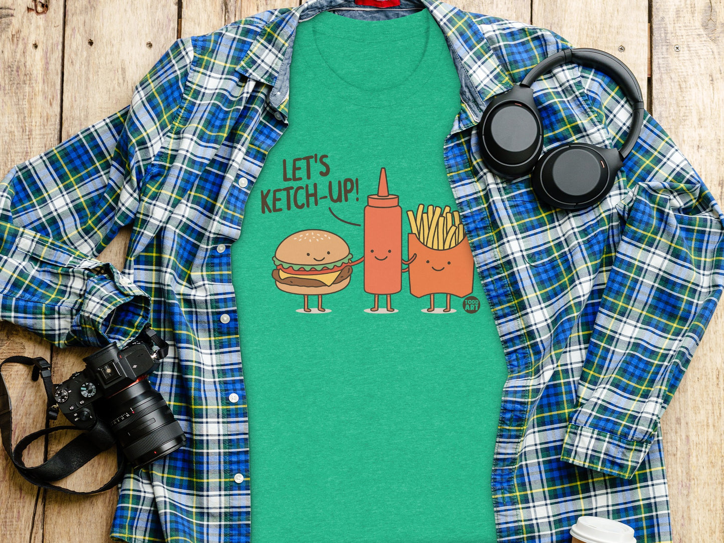 Let's Ketch-Up Hamburger Fries Novelty T-Shirt product