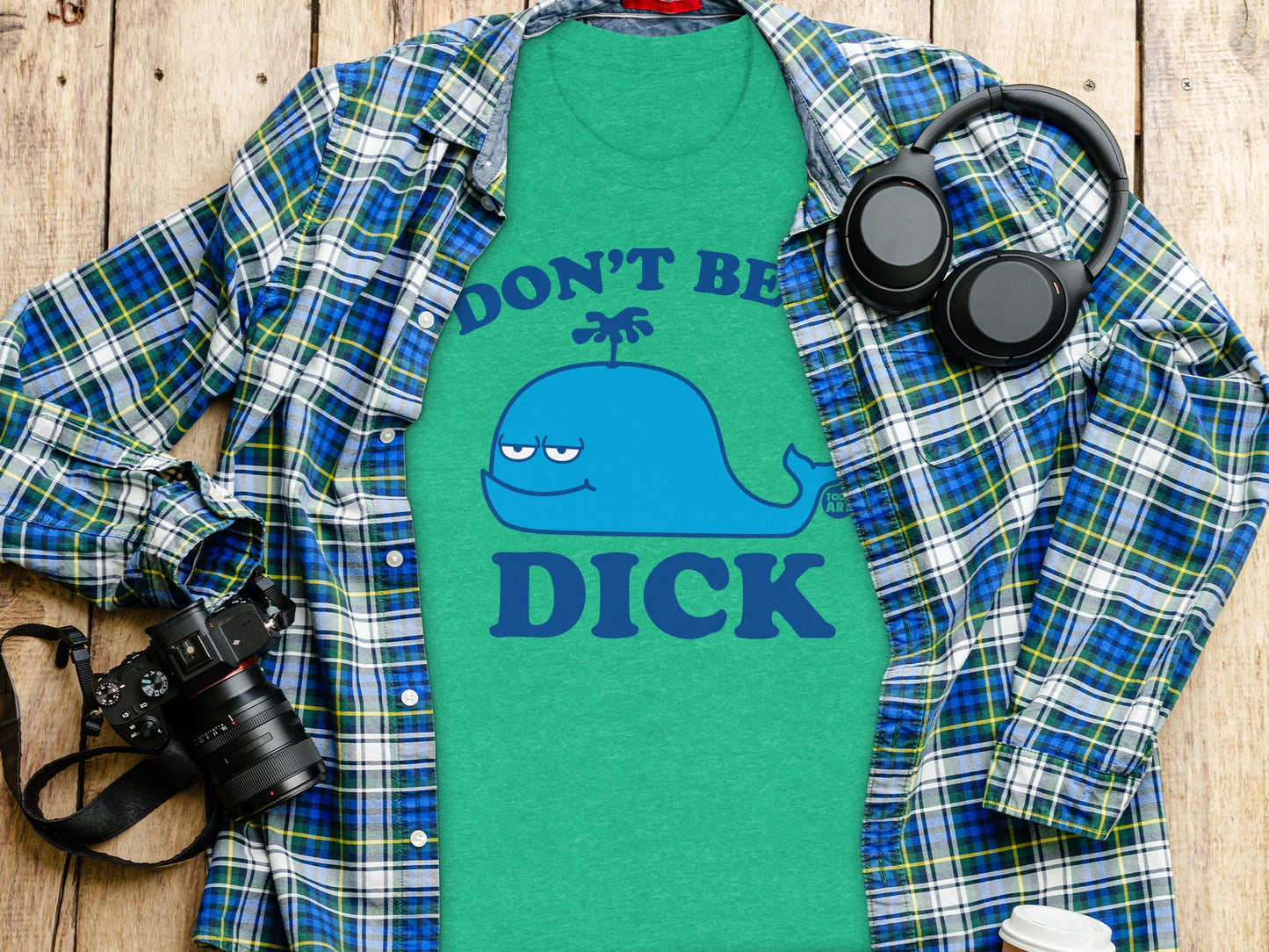 Don't Be A Dick Funny Whale Graphic Tee shirt