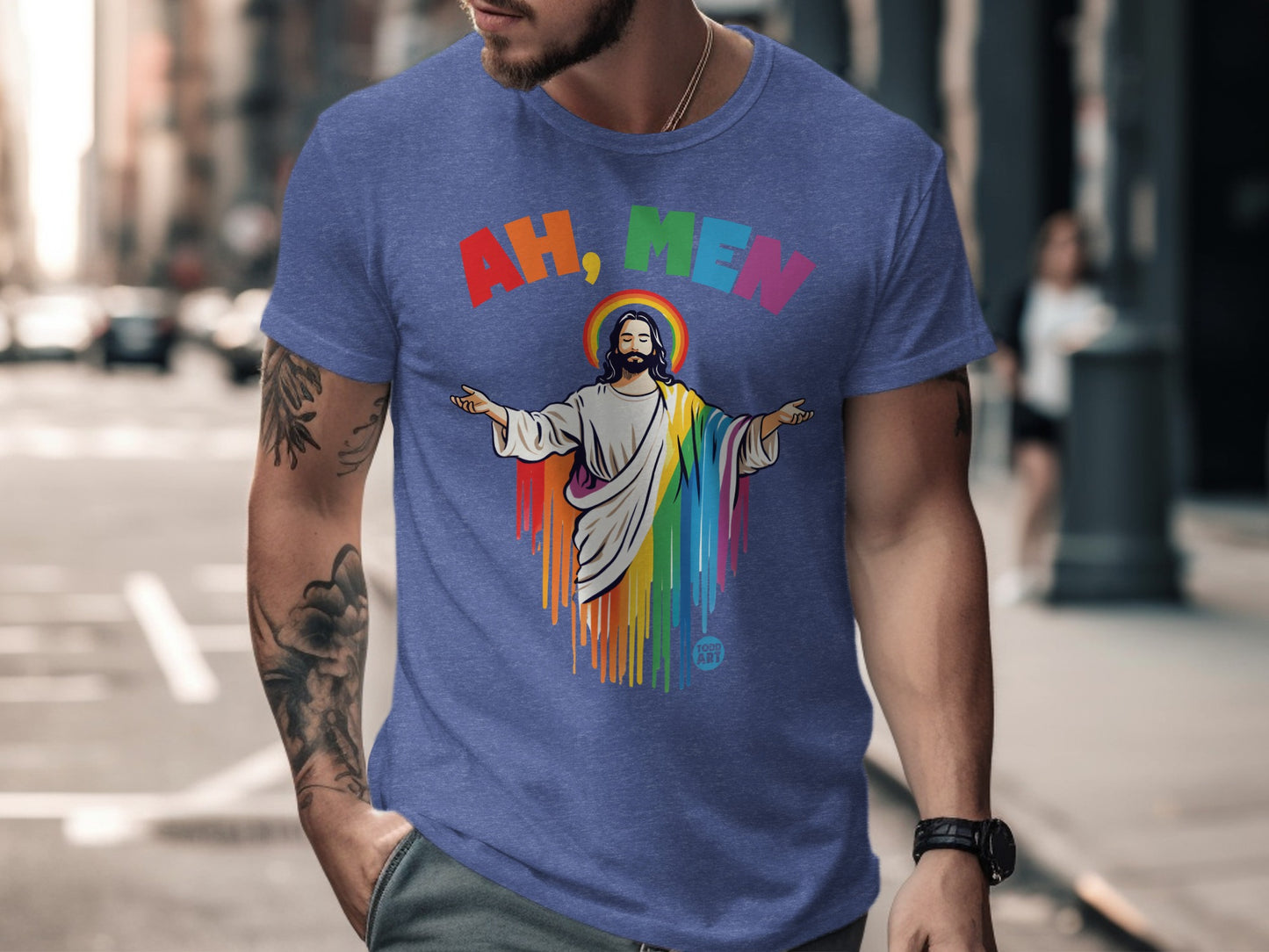 Ah Men Rainbow Jesus Streetwear Graphic Tee product