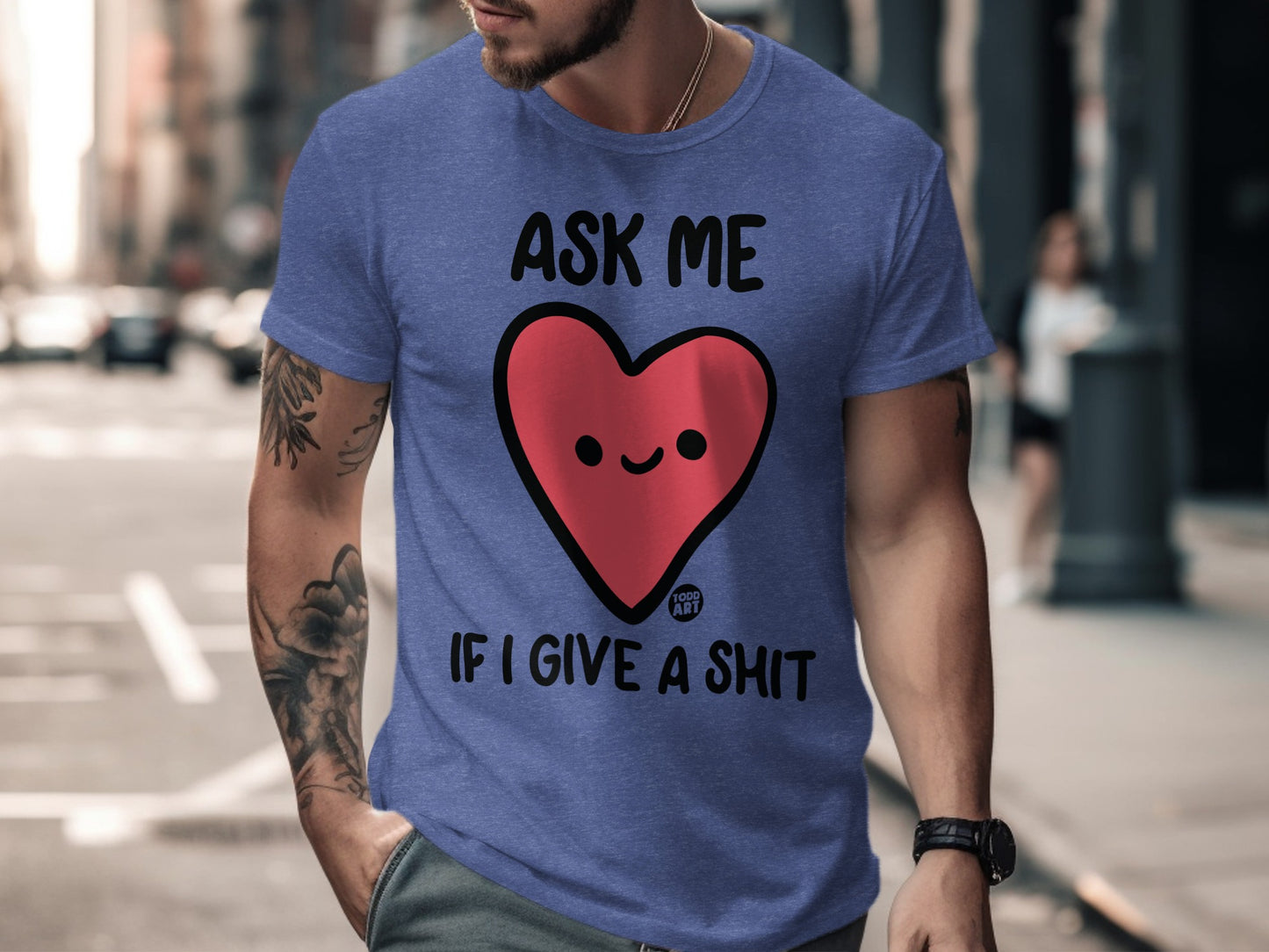 Ask Me If I Give a Shit Funny Graphic Tee