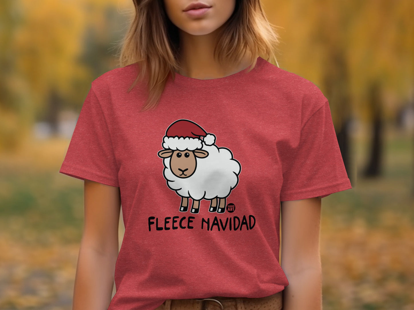 Fleece Navidad Christmas Sheep Graphic T-Shirt
