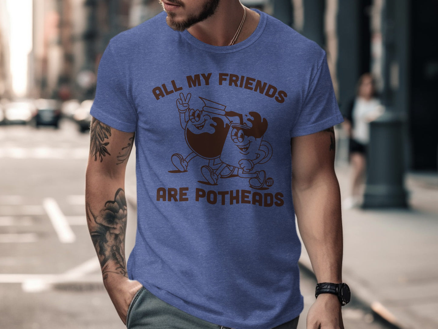 All My Friends Are Potheads Blue Graphic Shirt product