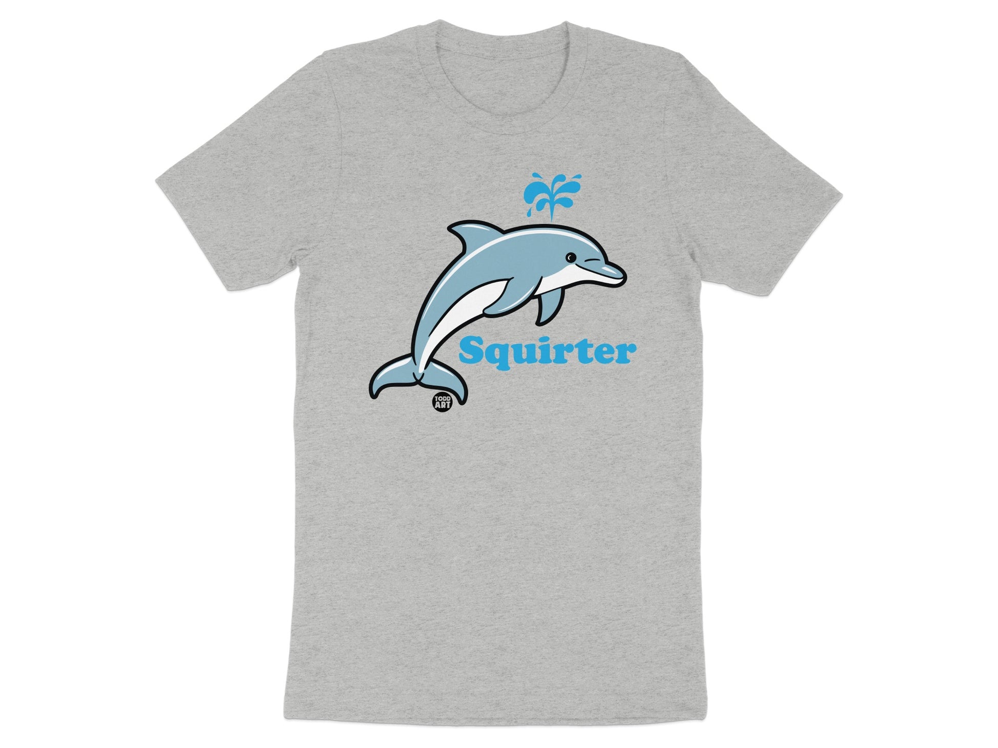 Dolphin with Squirt Graphic on Grey T-shirt product type