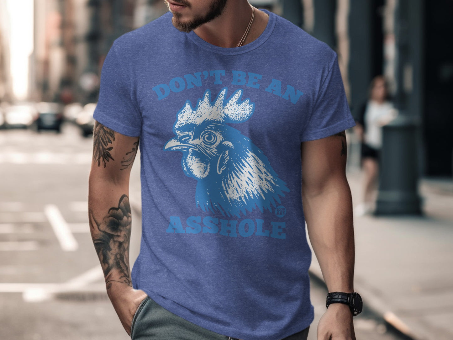 Don't Be An Asshole Blue Graphic T-Shirt product